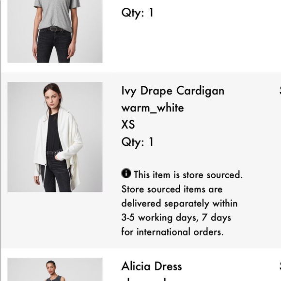 All saints zip up sweatshirt cardigan - Picture 4 of 4